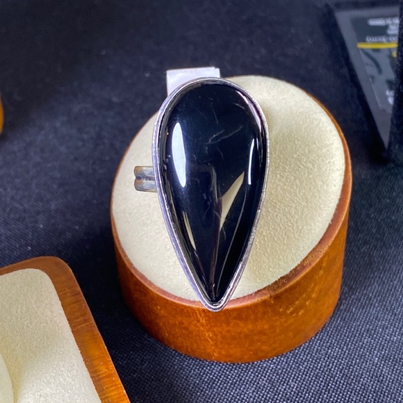 Black Onyx Ring Sz10 - Picture 1 of 2
